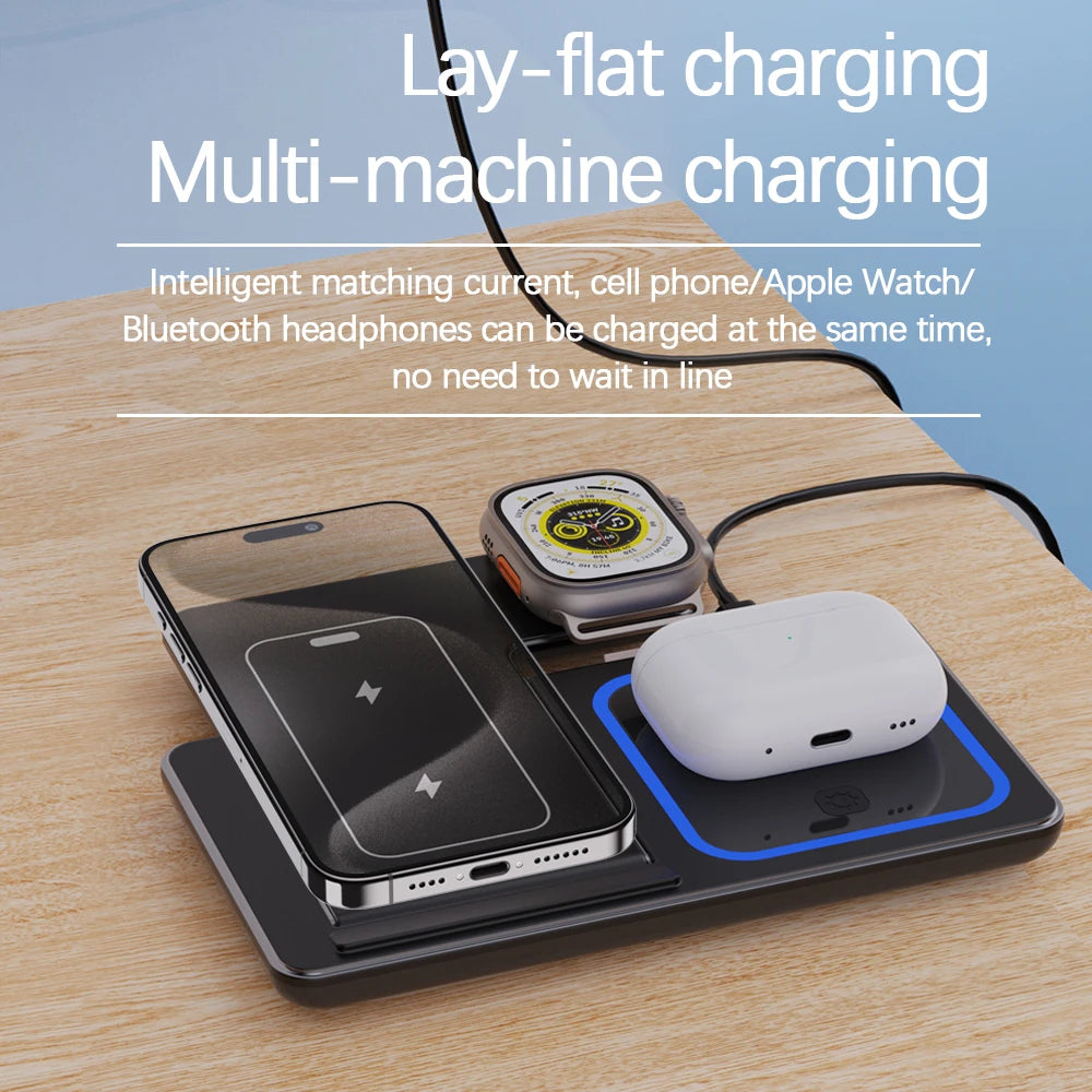3 in 1 Foldable Wireless Charger - Charge Everything with Style!