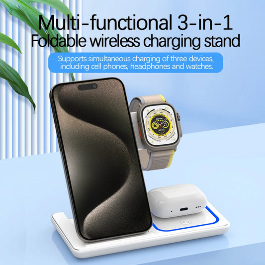 3 in 1 Foldable Wireless Charger - Charge Everything with Style!