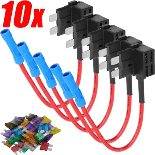 12V Mini & Medium Car Fuse Holder - Add-a-Circuit TAP Adapter (10/5 Pcs)